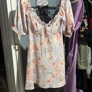 Cute light purple with pink flowers